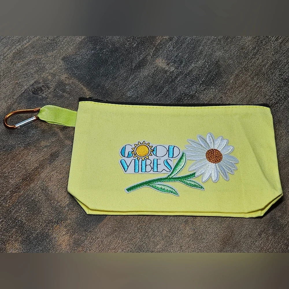 NWT Yellow Western Pencil / makeup Bag Pounch